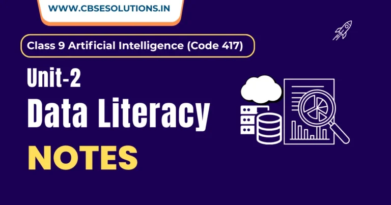 Introduction to Data Literacy – Class 9 AI (417) | Complete Revision Notes
