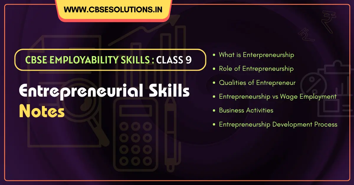 Entrepreneurial Skills Class 9 Notes – Easy CBSE Revision Guide